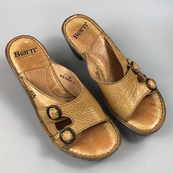 Born Women’s Tan Block Heel Sandals Size 7M - Picture 1 of 13